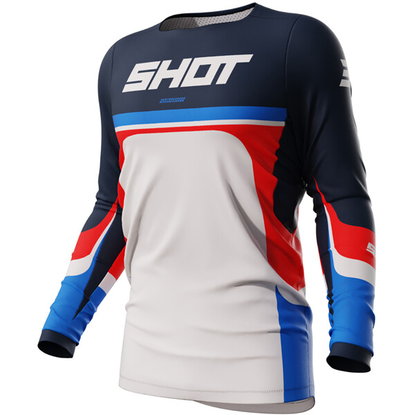 Shot - Maillot Contact Legend Blanc / Navy / Bleu / Rouge