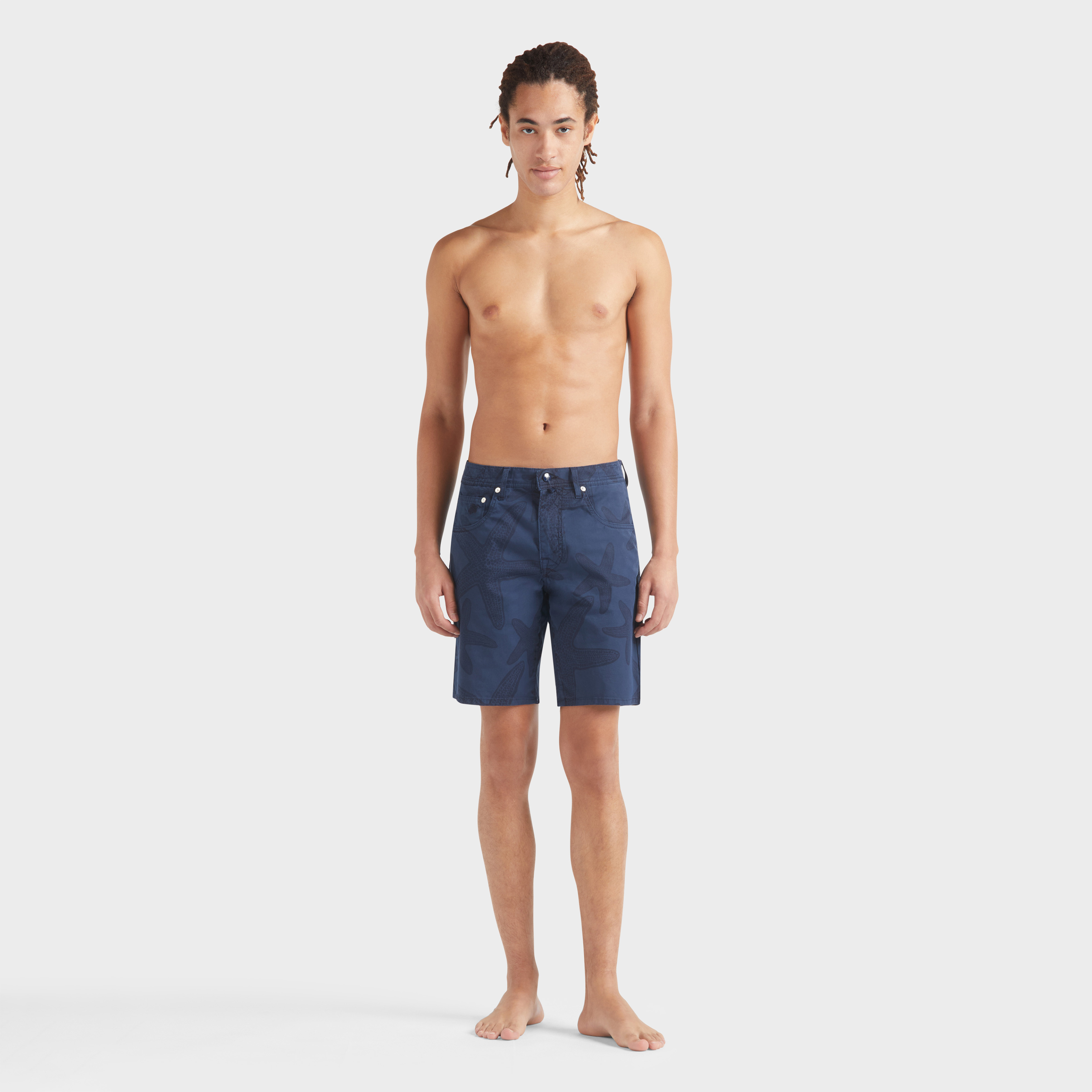 Bermuda homme en coton imprimé contrasté Starfish