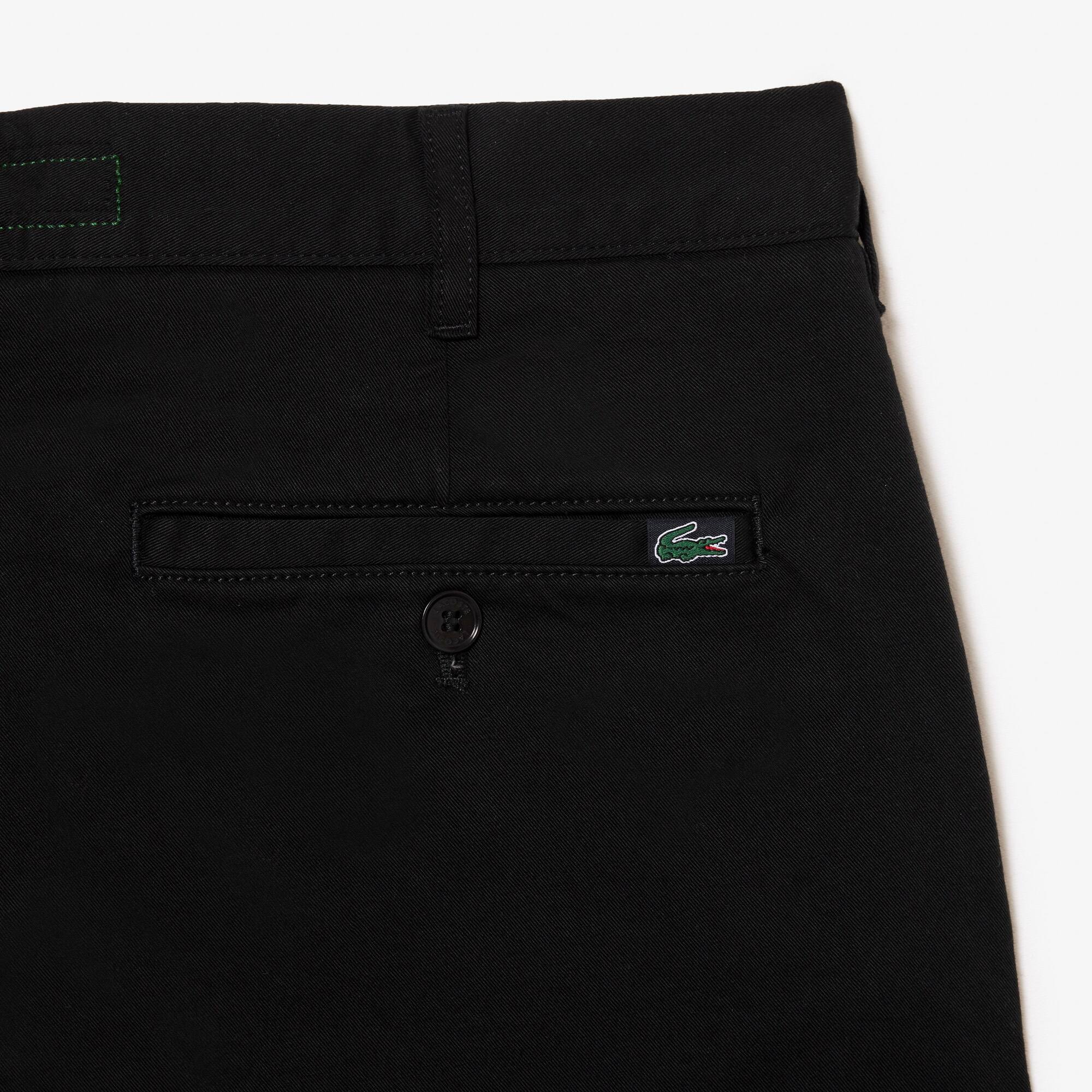 Bermuda slim fit uni en coton stretch Shorts - Noir - Lacoste - Homme