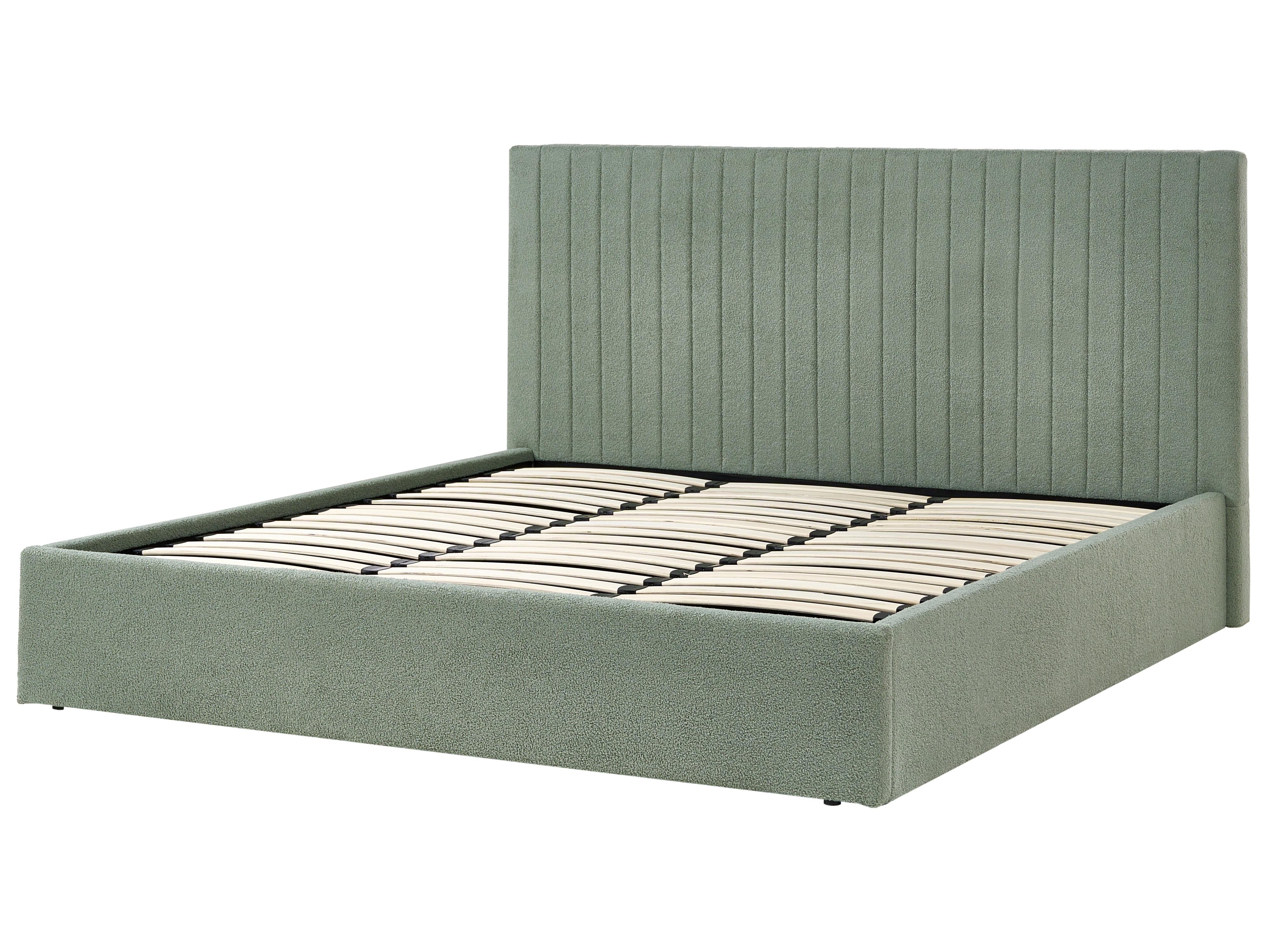 Bed met opbergruimte Bouclé VION 180 x 200 cm Groen