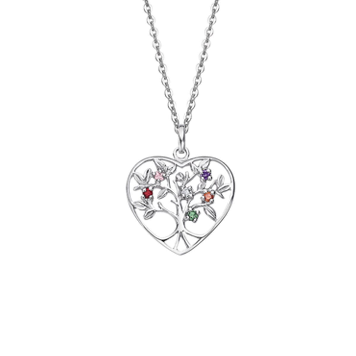 Collier lotus Argent coeur et arbre de vie