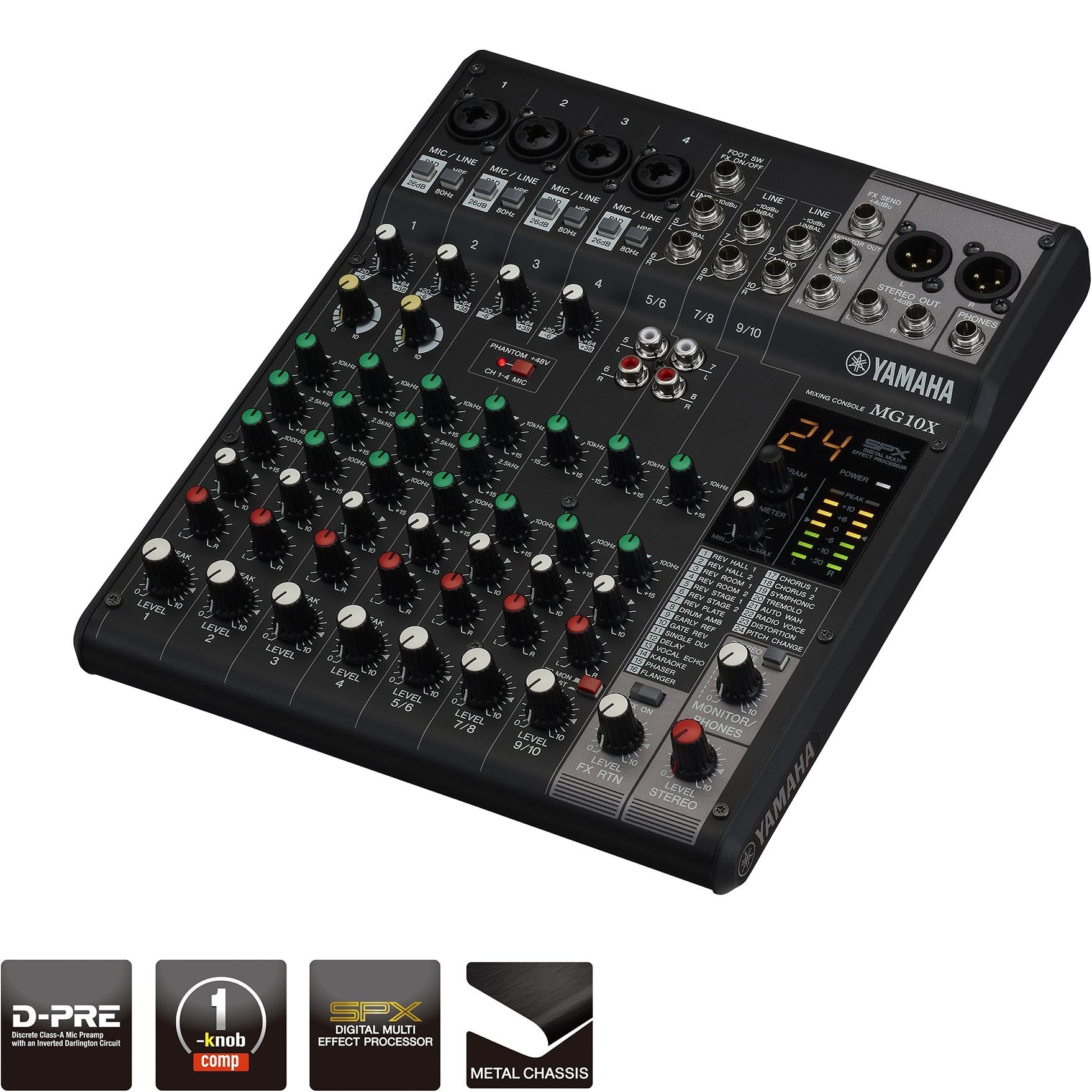 Yamaha MG10X analoog 10-kanaals mengpaneel