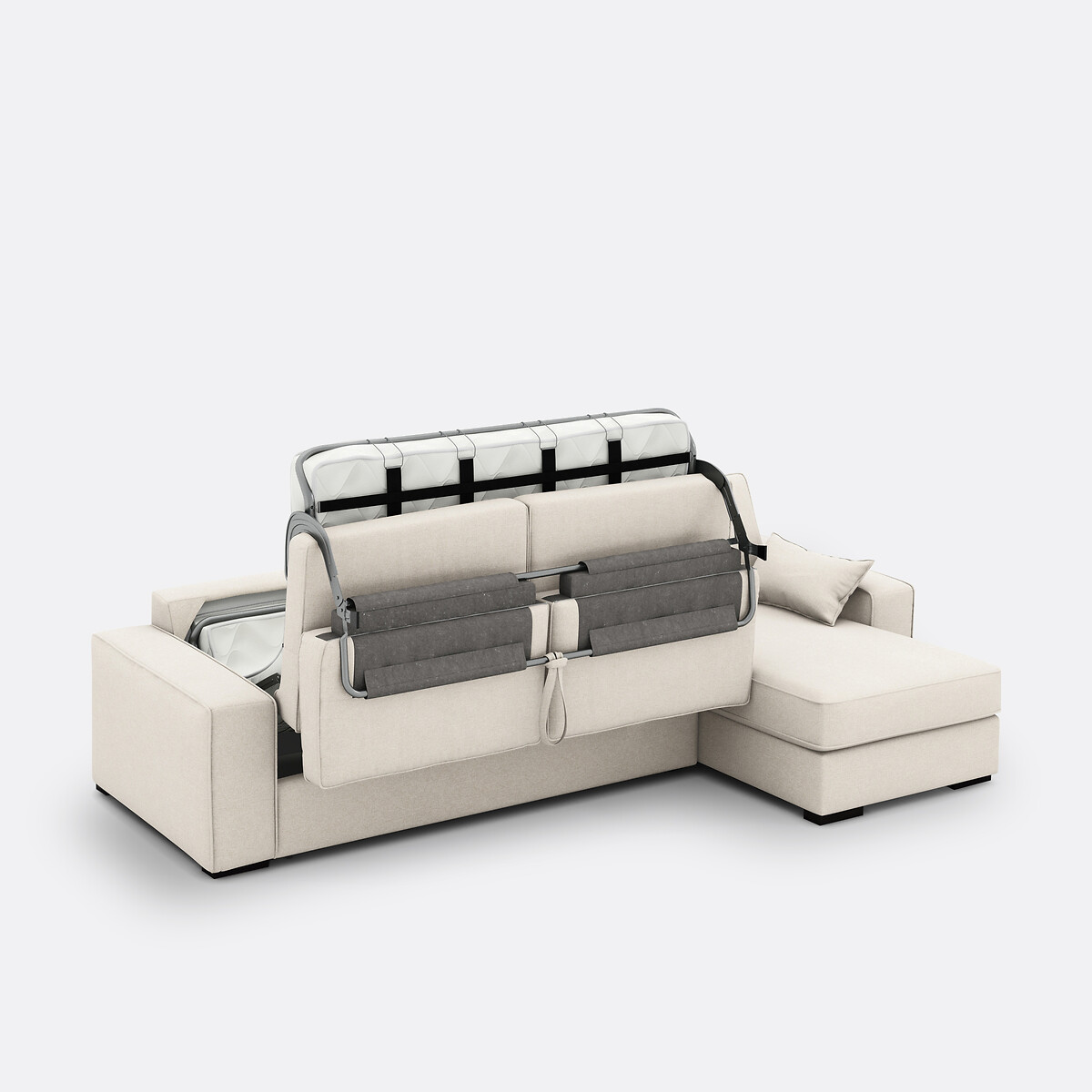 LA REDOUTE INTERIEURS<br>Sofá-cama de canto em tecido texturizado, Bultex, Cécilia