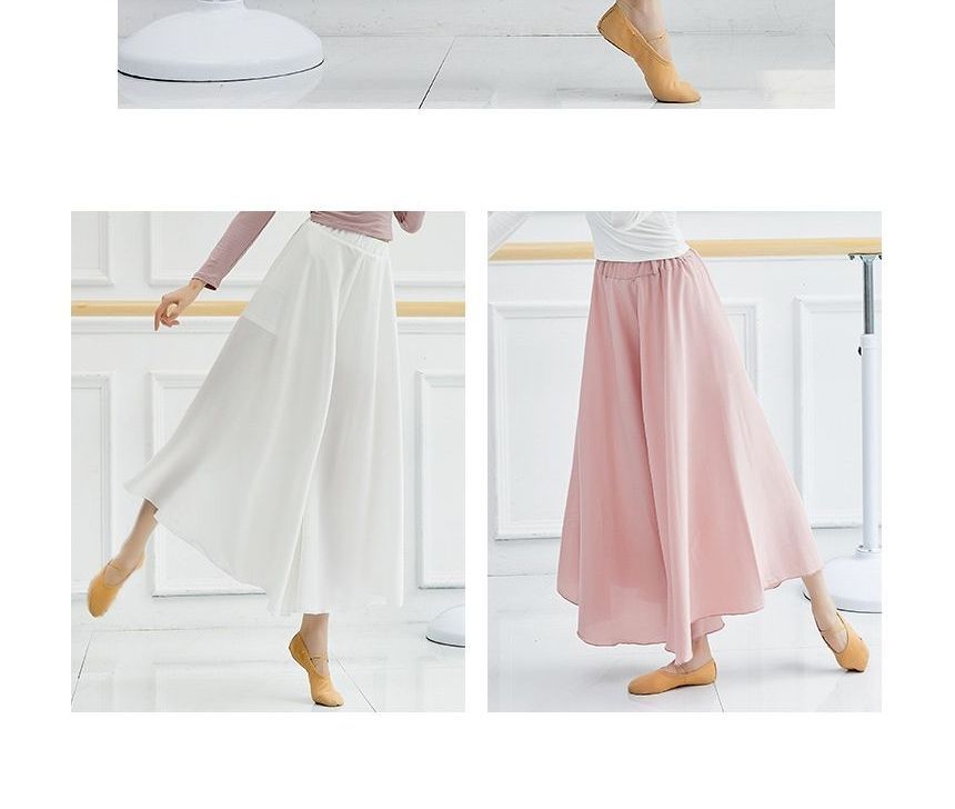 Cossita - Hoge taille effen wijde dansbroek