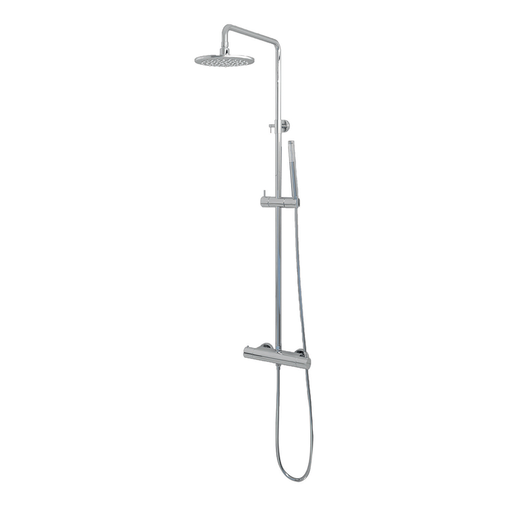 Brauer Chrome Edition opbouw regendoucheset met staafhanddouche en hoofddouche 20cm chroom