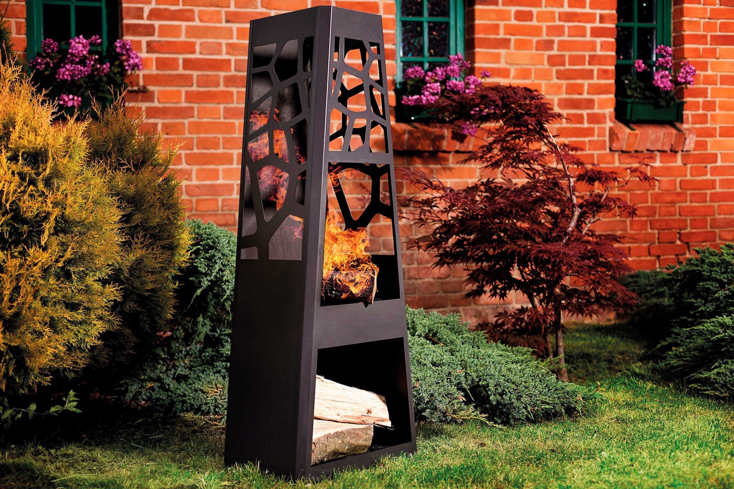 dobar Feuerstelle »Design XL« Gartenkamin, BxLxH: 48x30,5x124 cm