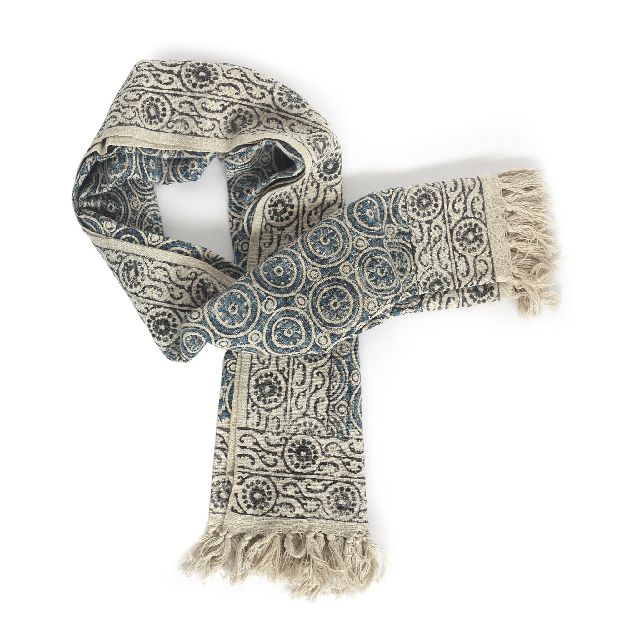 Throw 'Salur', creme, blau, schwarz, B 170 cm, T 120 cm günstig bestellen