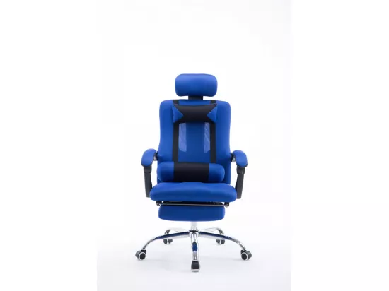 Chaise de bureau - Similicuir & Métal chromé - Bleu - Fellow