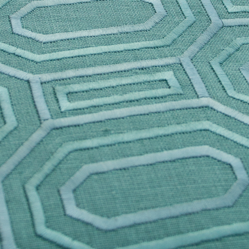 Linnen kussen octagon seablue