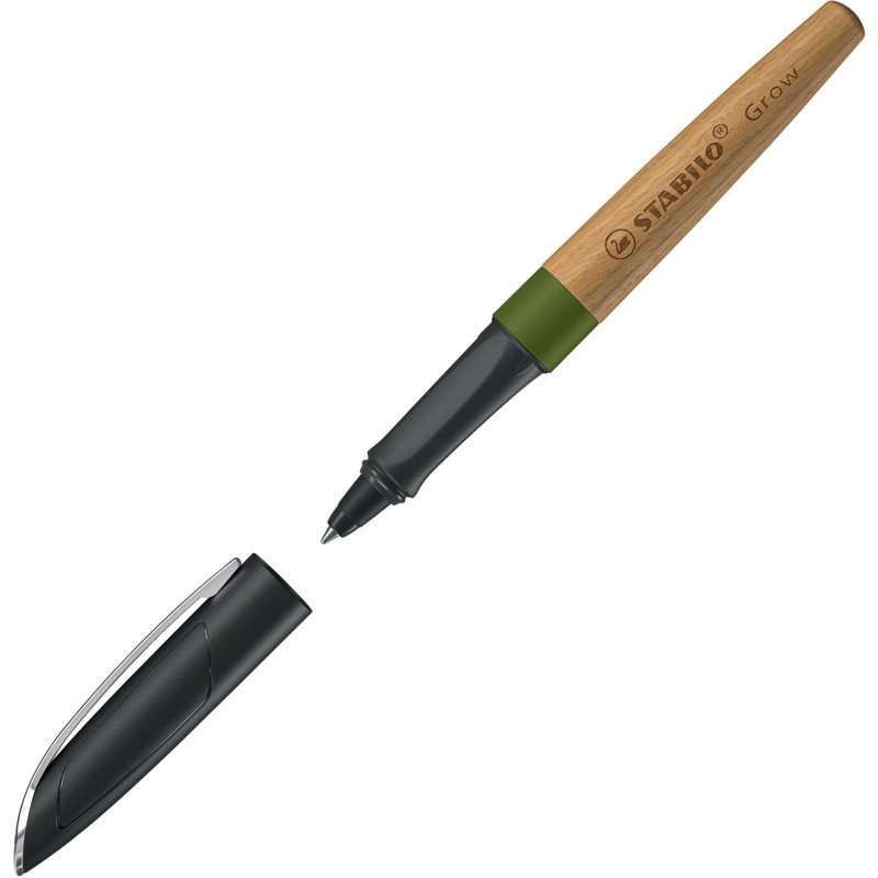 Stylo bille Stabilo Grow à capuchon pointe 0,5 mm - écriture moyenne bleue