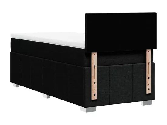 Sommier à lattes de lit avec matelas Noir 90x190 cm Tissu