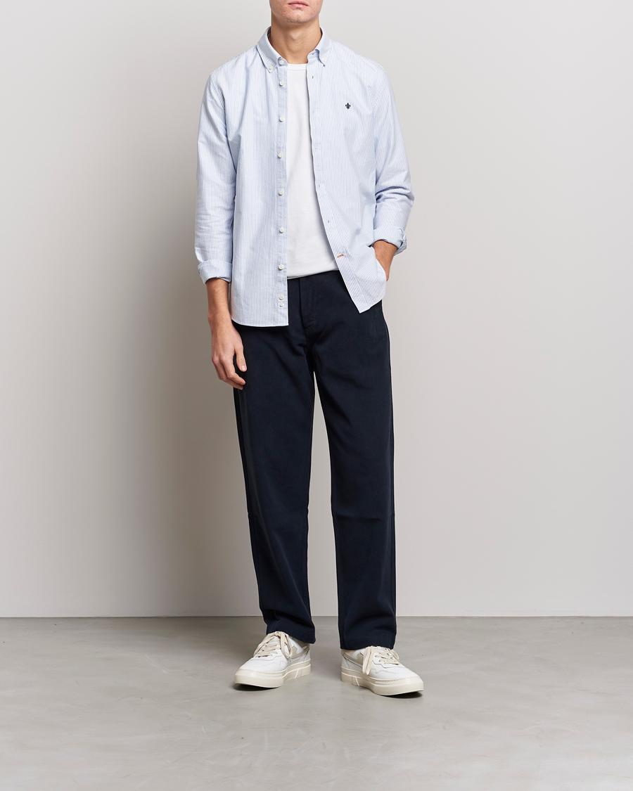 Morris Douglas Striped Oxford Light Blue