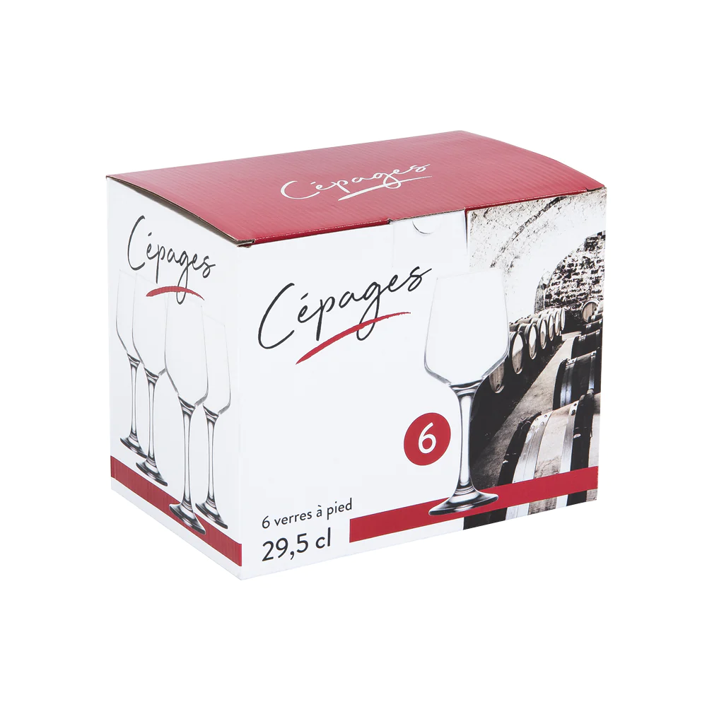 Boîte de 6 verres à pied Cépages 29,5 cl Trend'up