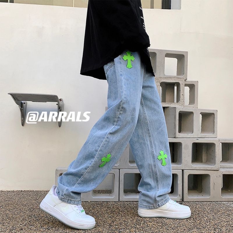 Bay Go Mall - Rechte jeans met kruisprint