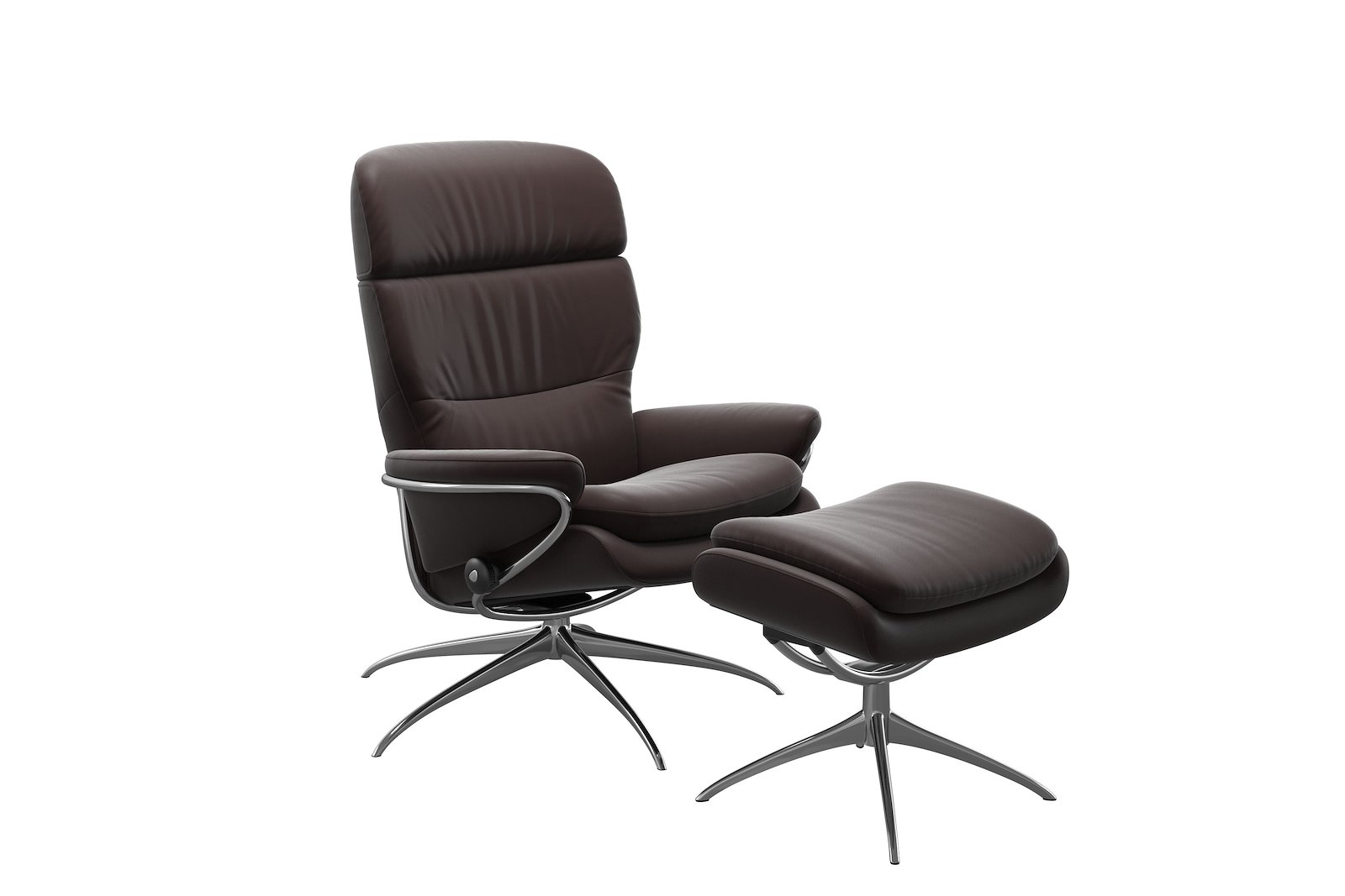 Rome lenestol m/krakk Hud Paloma Chocolate - Star - Chrome