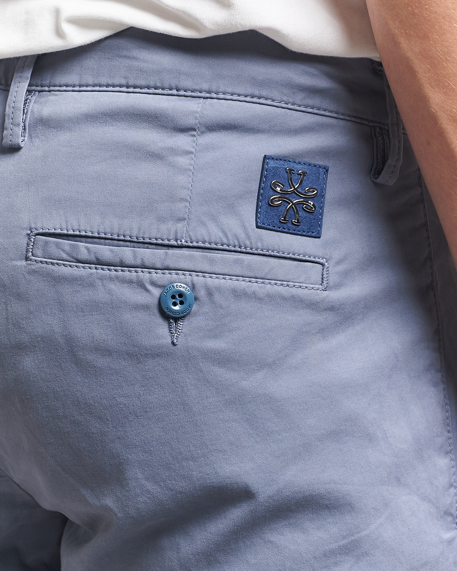 Jacob Cohën Bobby Cotton Gabardine Chinos Azure