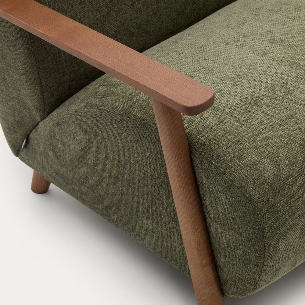 Kave Home Meghan Fauteuil - Groen / Donkerbruin
