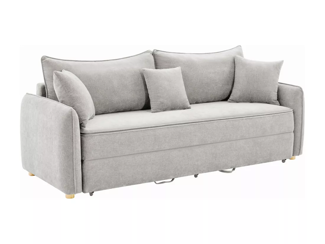 Canapé 3 places convertible en tissu gris avec assise à mémoire de forme TORNOLO