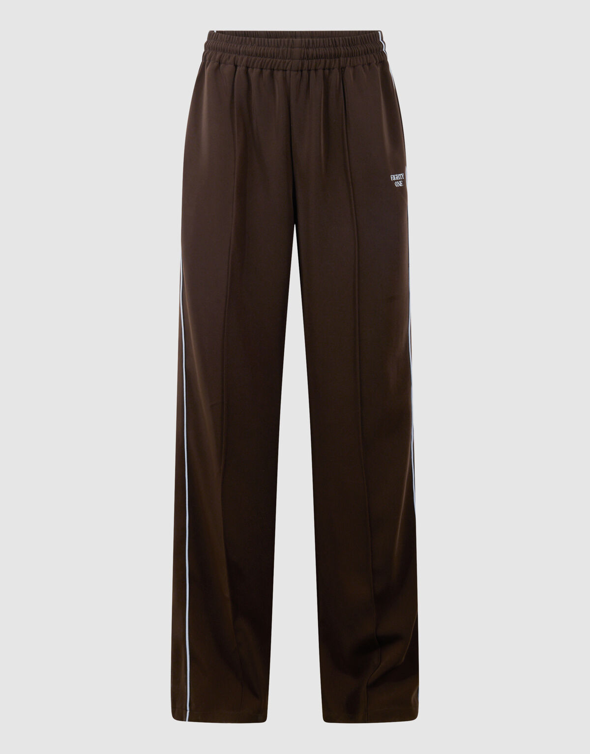 Sporty Piping Wide Leg Fit Broek Bruin