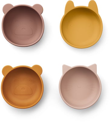 LIEWOOD Iggy Skåler Silikon 4-Pack, Rose
