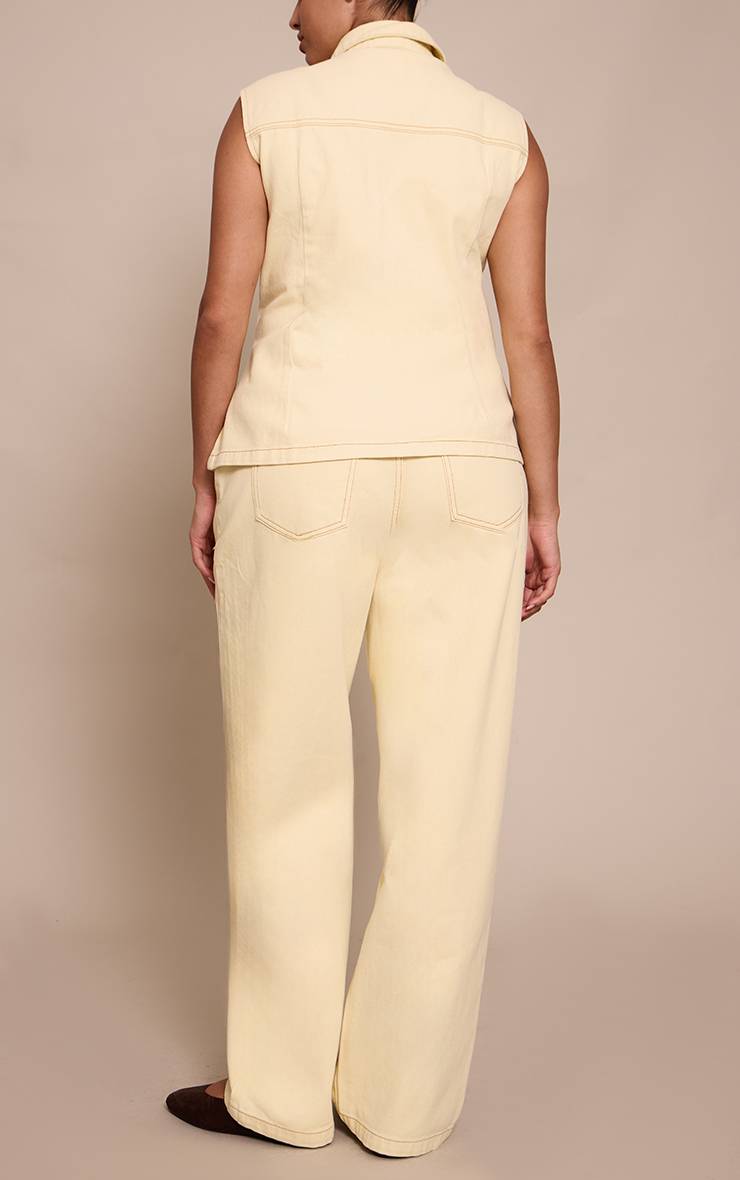 Amande Jean Grande Taille Taille Mi-haute Coupe Large
