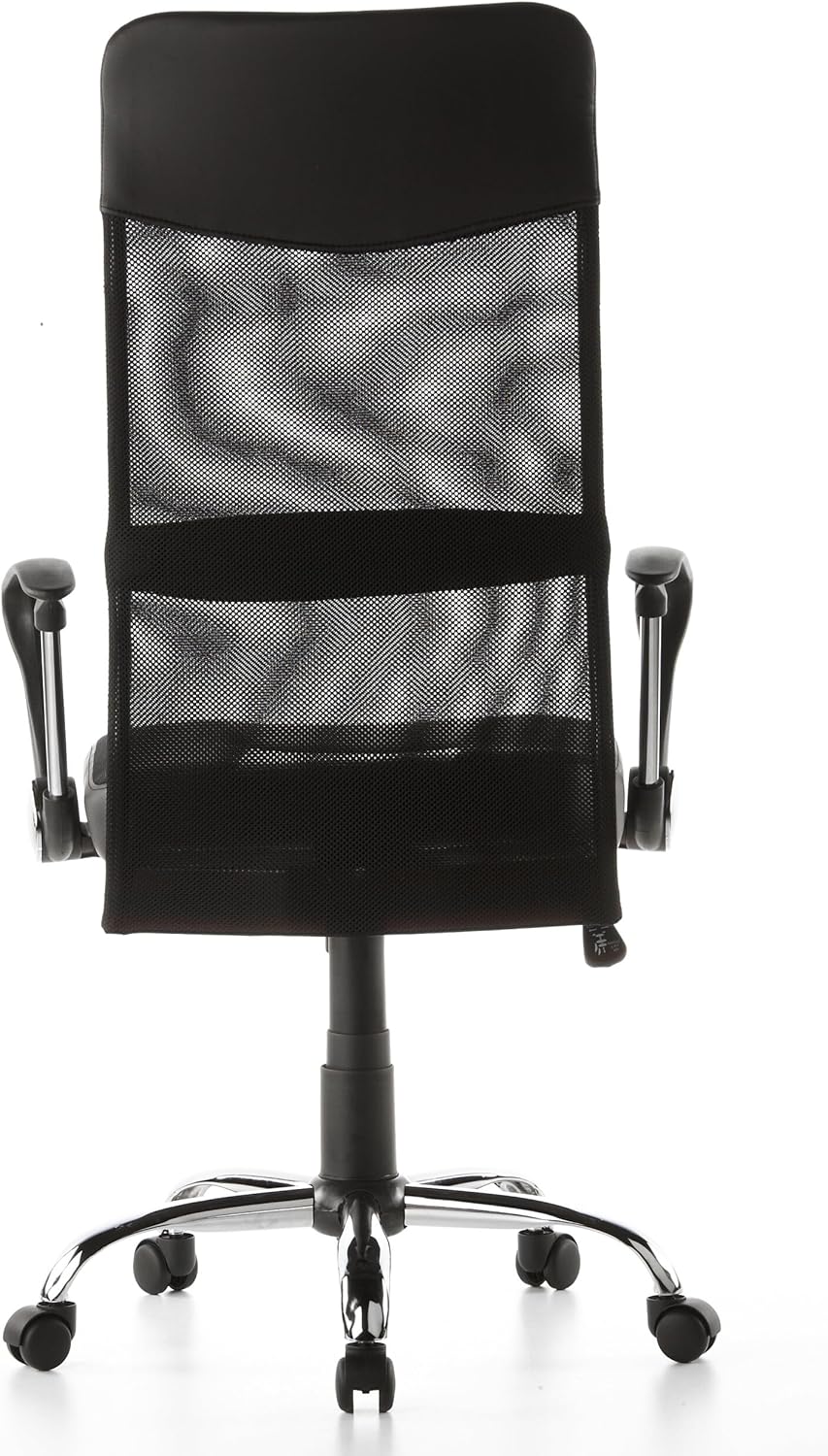 hjh OFFICE 729440 Bürostuhl STRYKA ergonomischer Drehstuhl, hohe Rückenlehne mit atmungsaktivem Netzstoff, schwarz