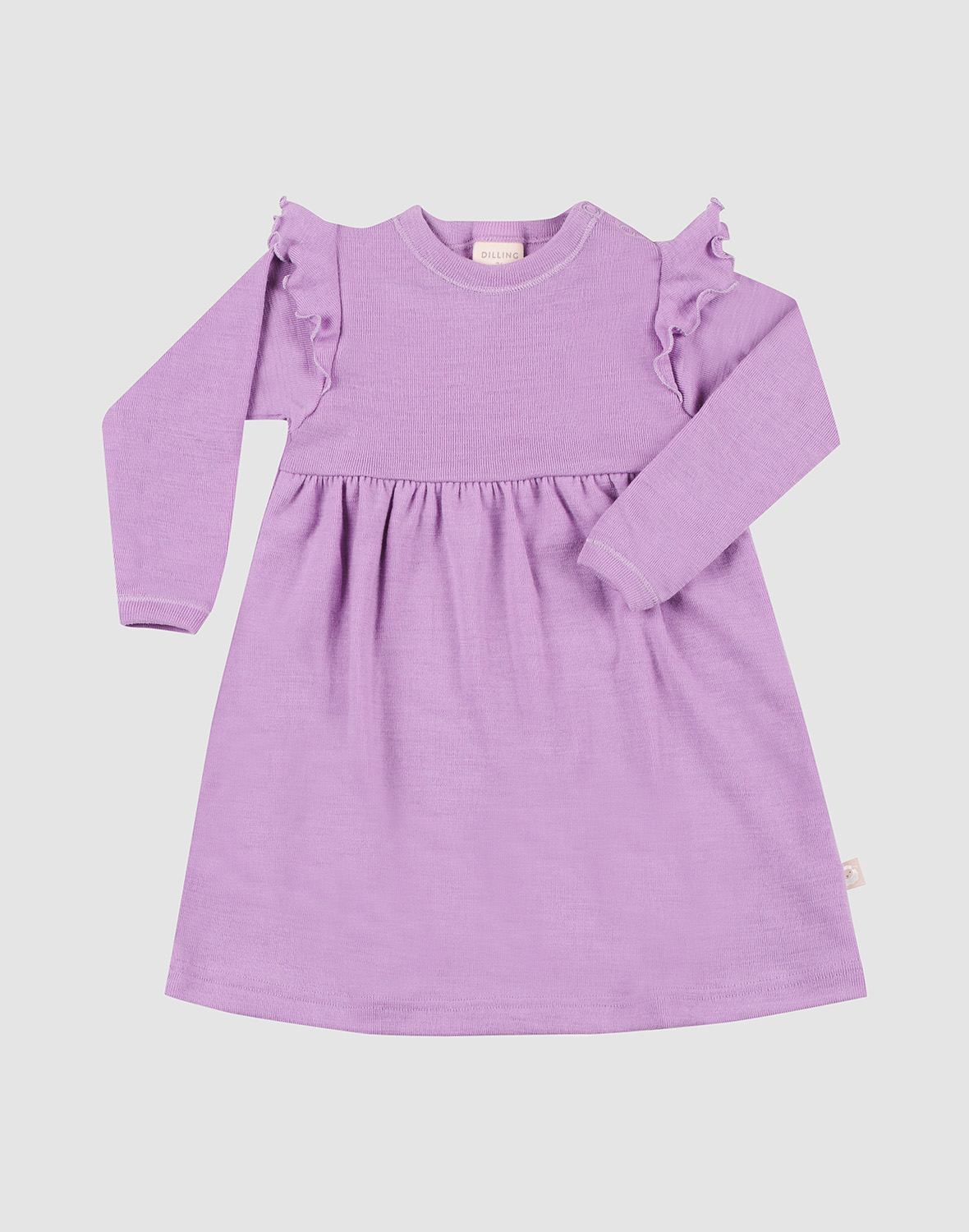 Jurk met ruches van merinowol voor baby's