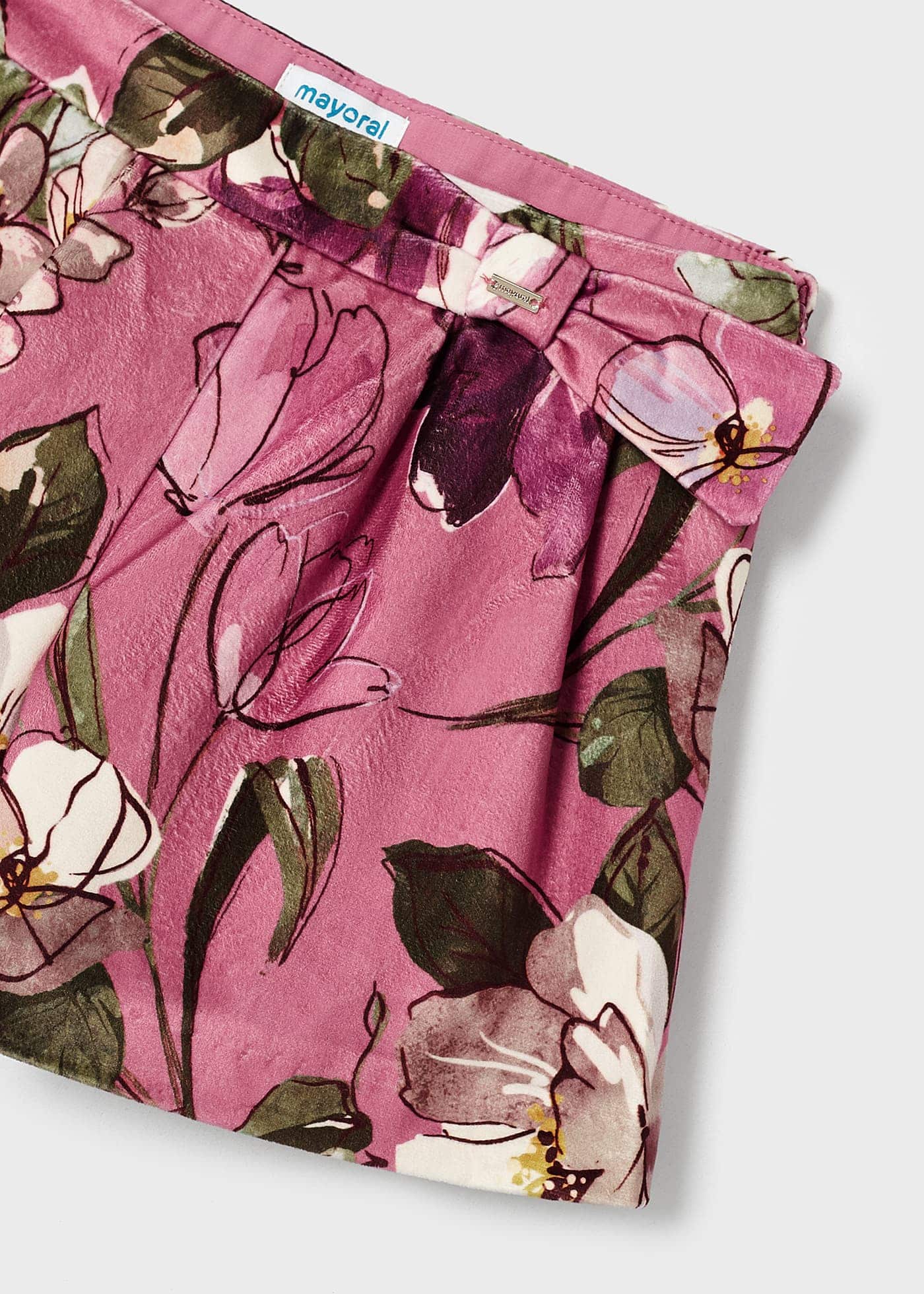 Shorts de veludo estampado para meninas