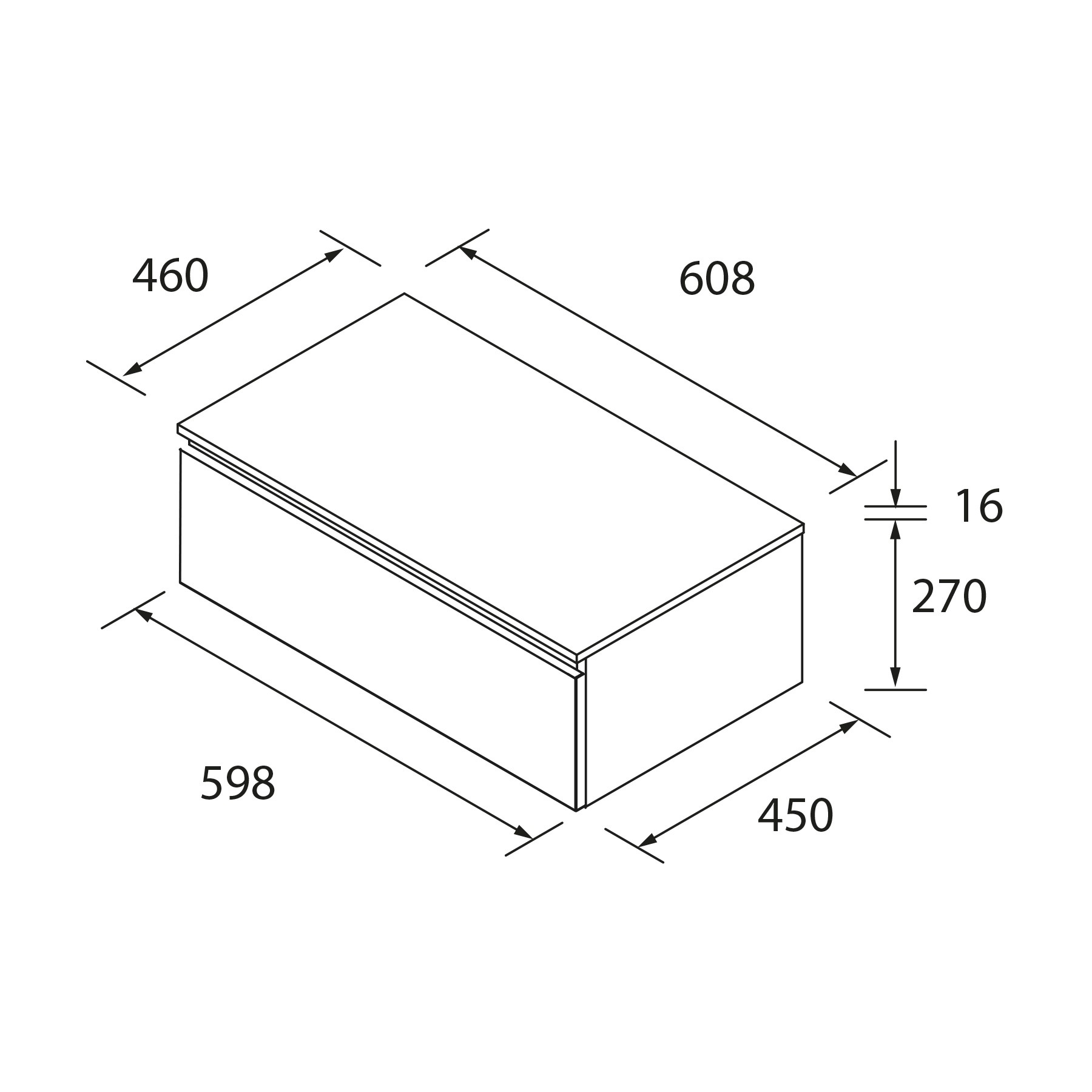 Muebles Hoyo badmeubel 60cm wit mat