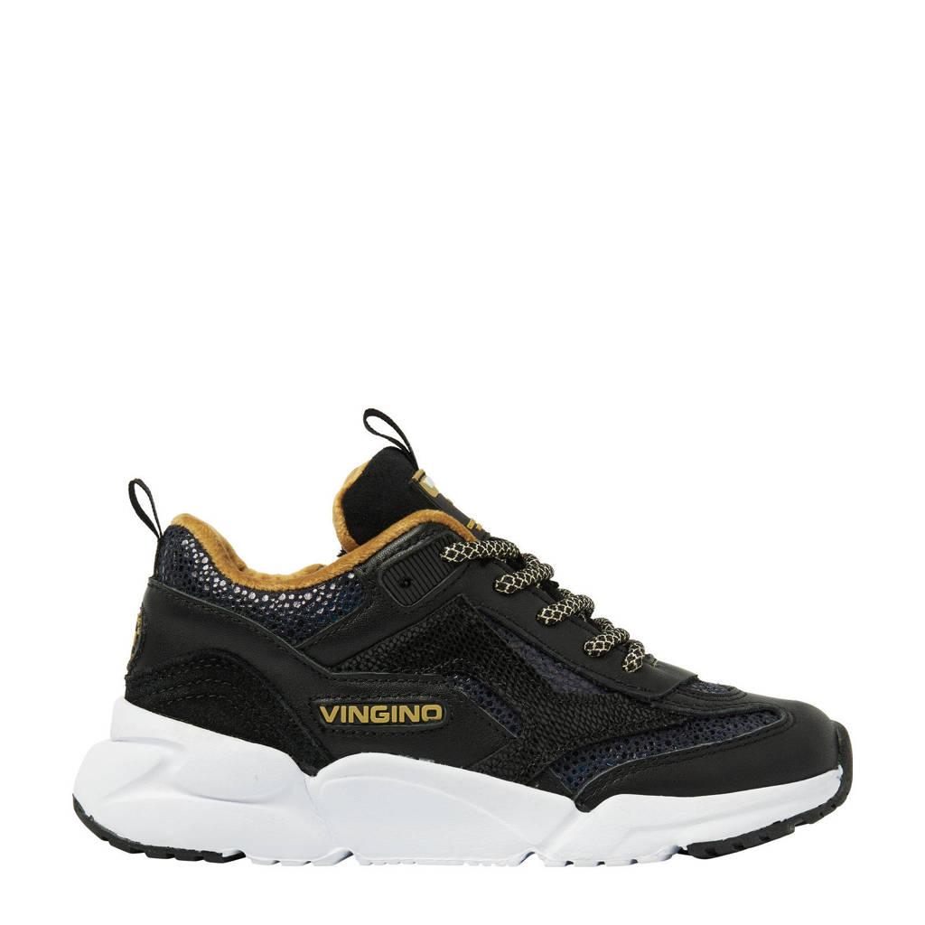 Vingino leren sneakers zwart