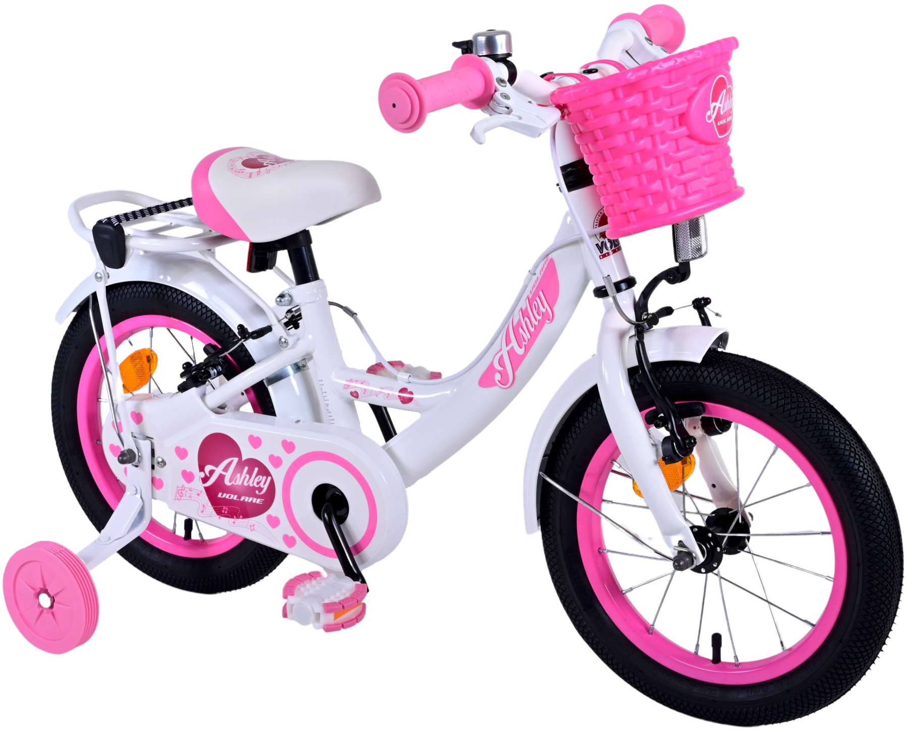 TPFSports Ashley Kinderfahrrad - Mädchen - 14 Zoll - Rücktritt + Handbremse - Weiß