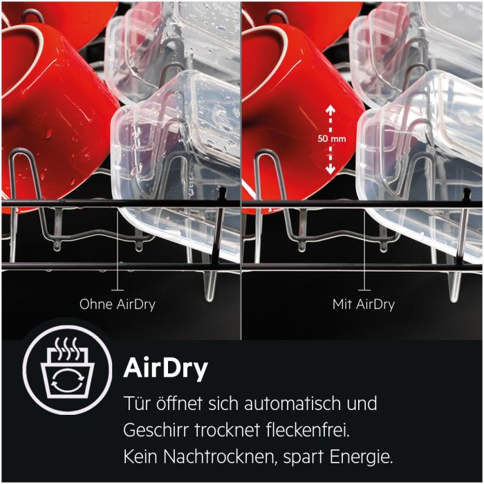 AEG Einbau-Geschirrspüler 7000 GLASSCARE FEE74716PM Edelstahl