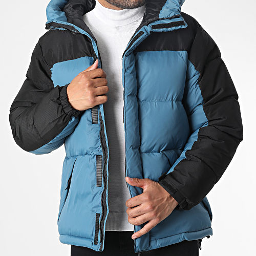Doudoune Capuche 23107A Bleu Noir