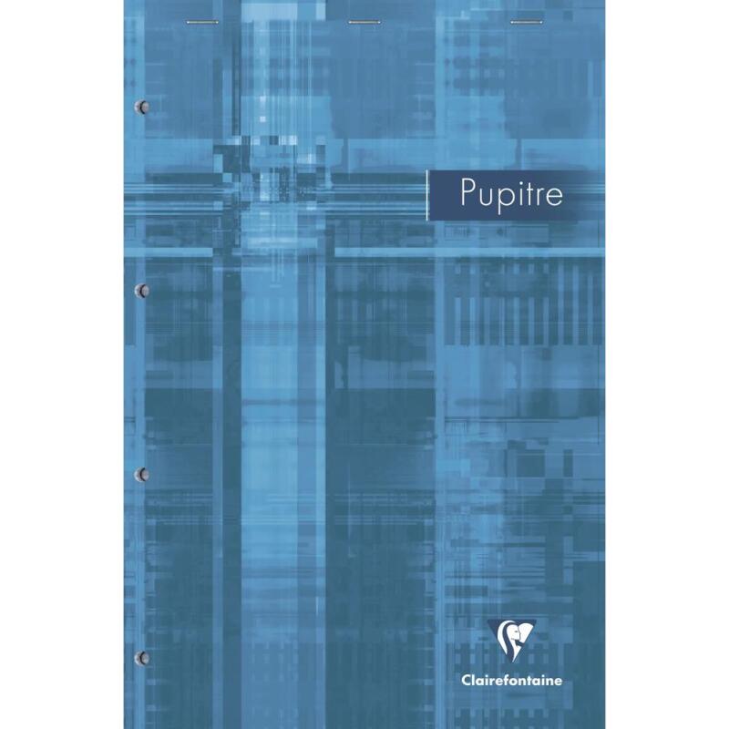 Bloc Pupitre agrafé en-tête A4+ 160 pages détachables et perforées 4 trous grands carreaux - Assortis