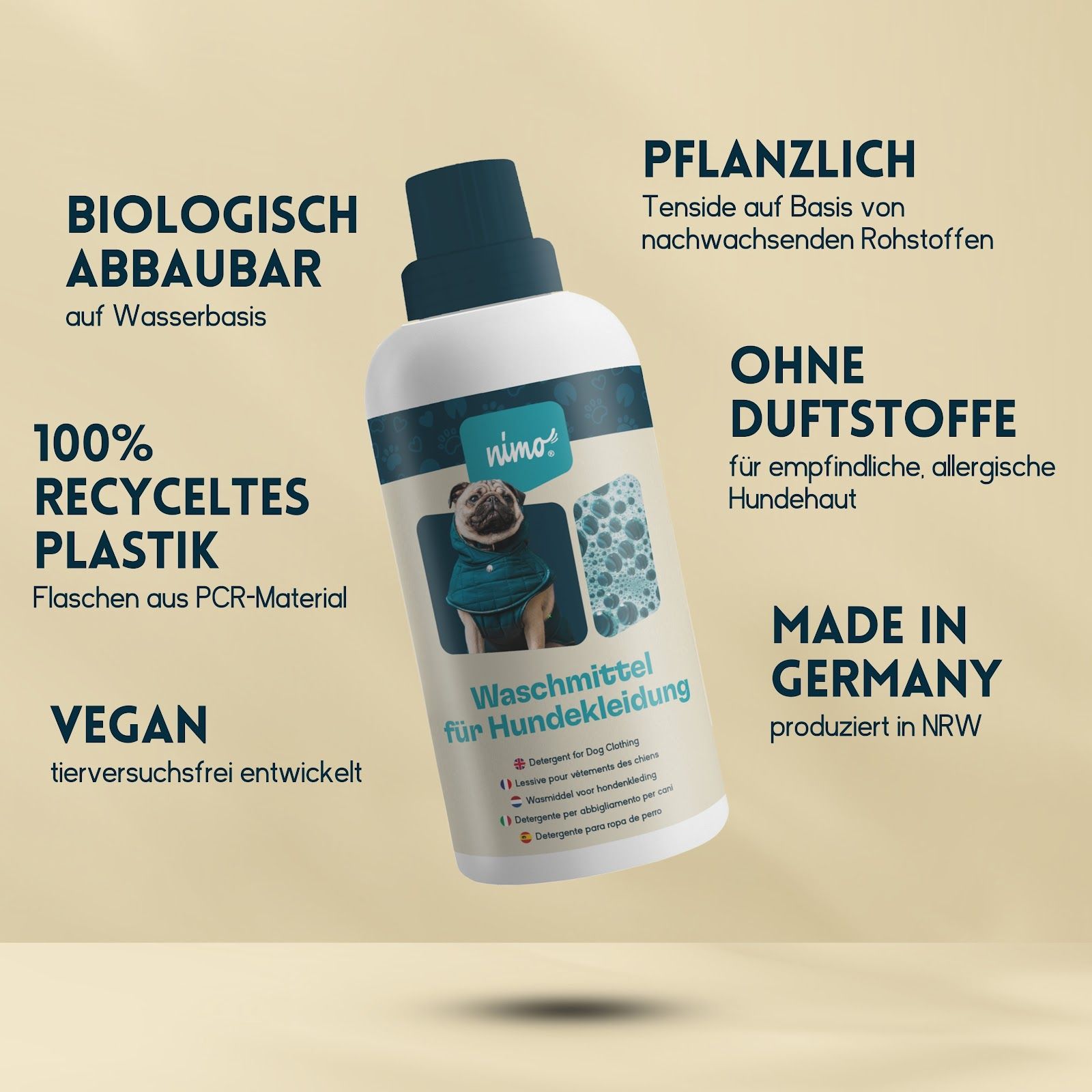 nimo Waschmittel für Hundebekleidung