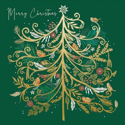 Gold Tree On Green National Trust X8 Cards