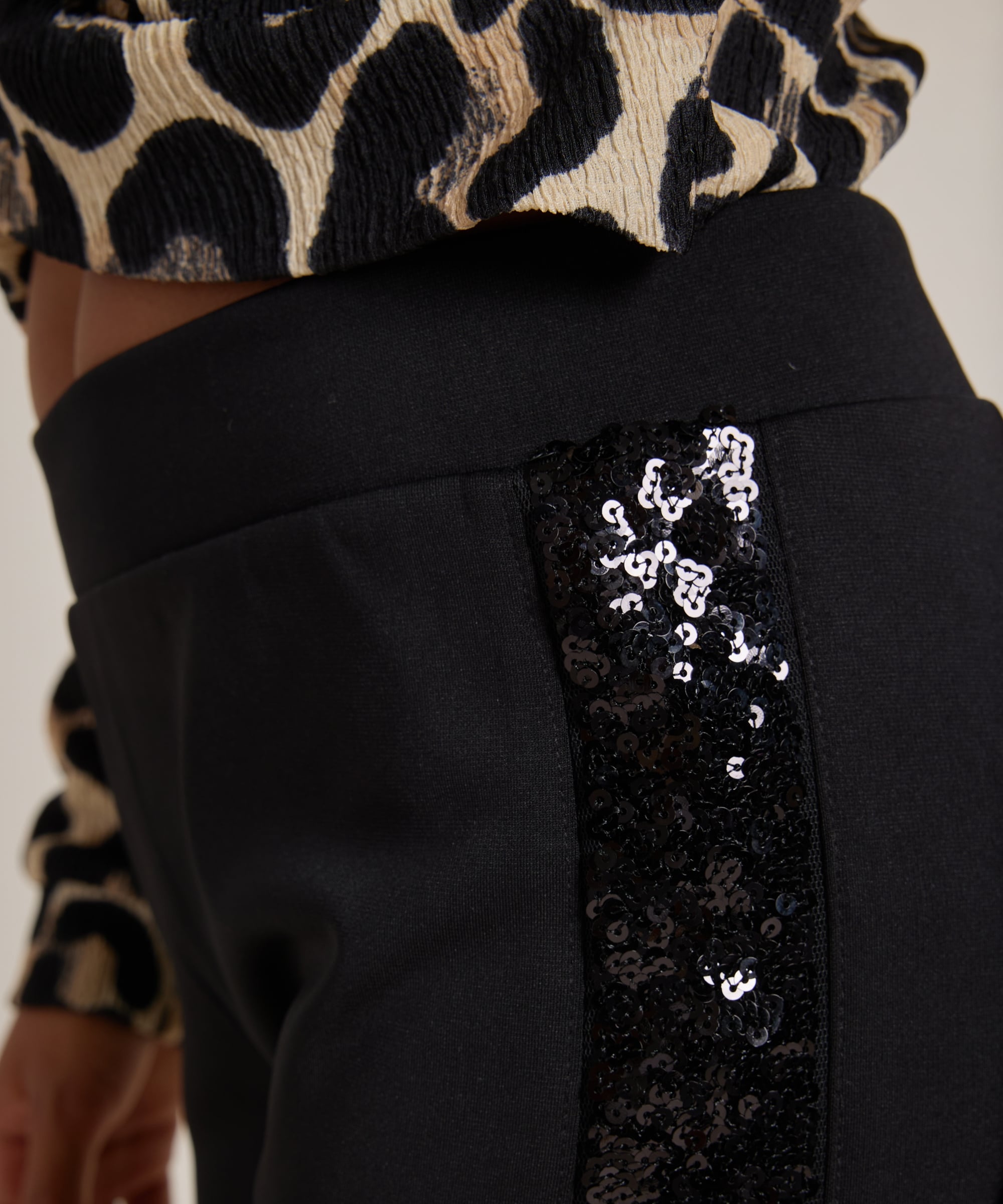 flared fit broek pailletten baan