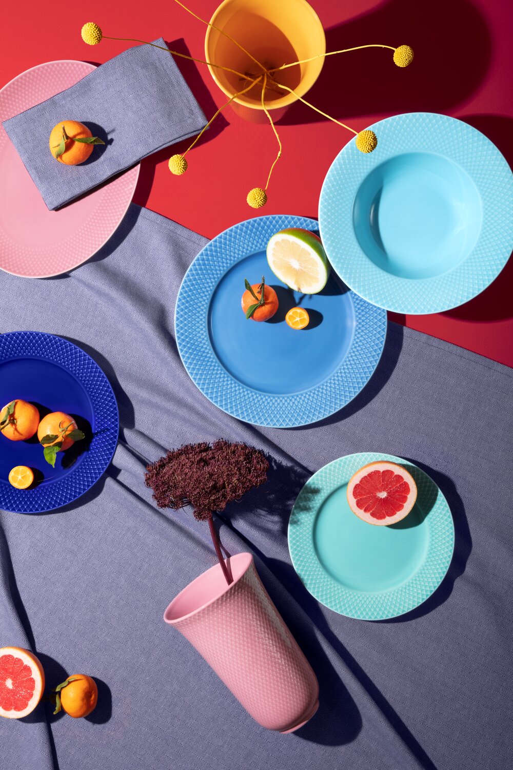 Lyngby Porcelæn  Rhombe Color frokosttallerken, Aqua - Ø21 cm