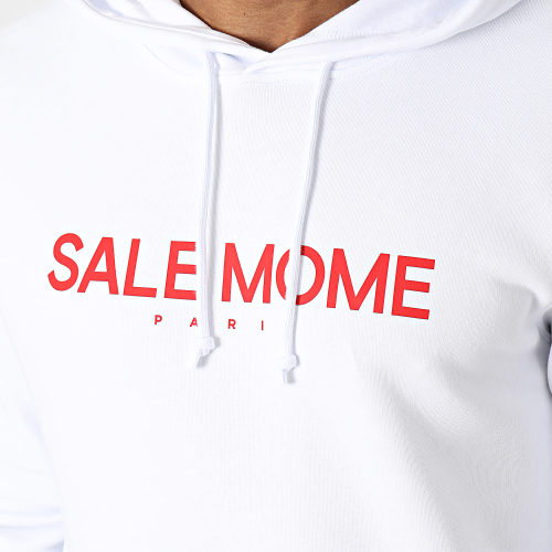 Sweat Capuche Notes Blanc Rouge