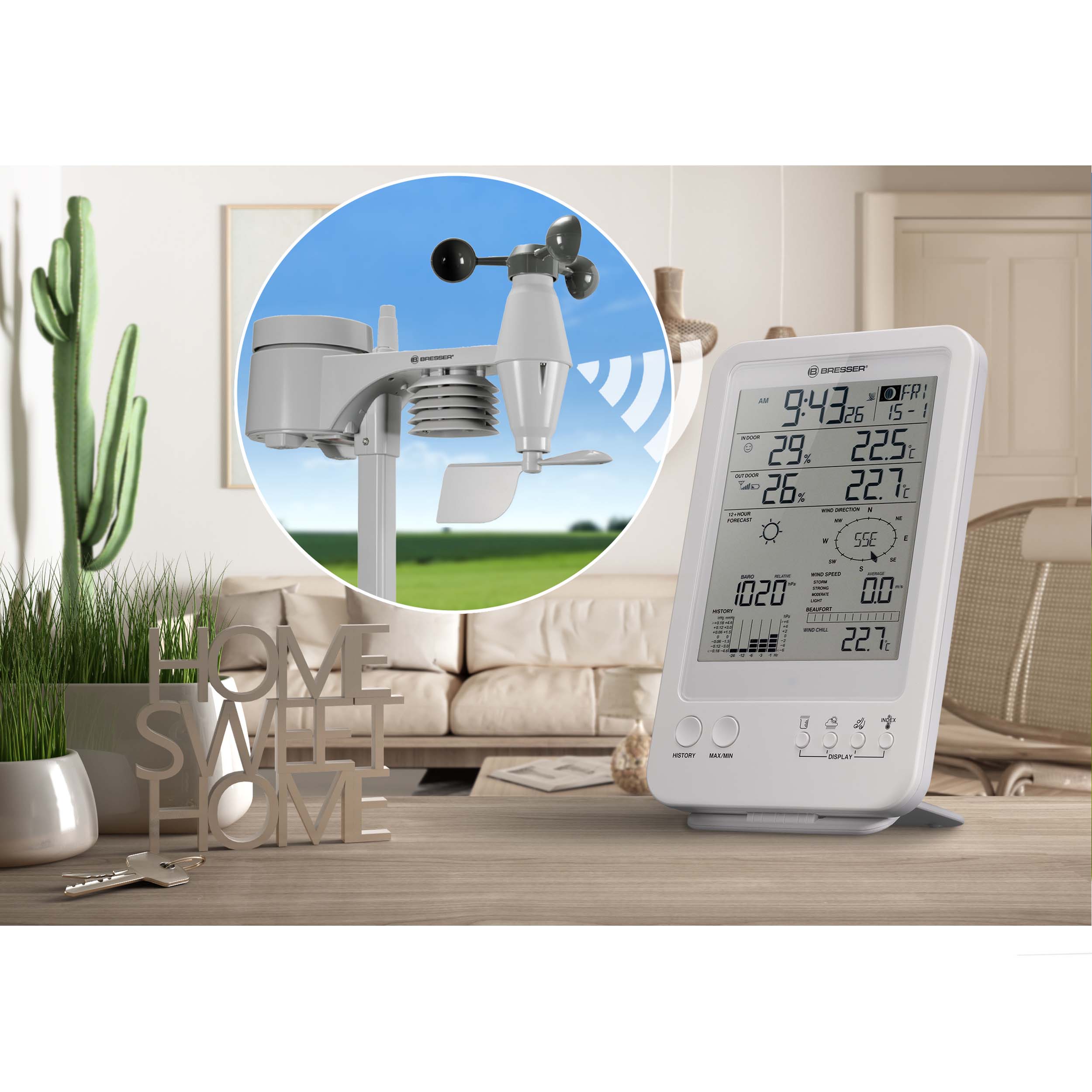 BRESSER 5-in-1-Wetterstation weiß