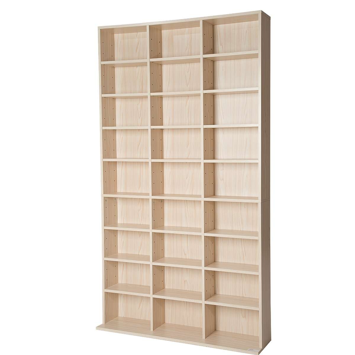 tectake® CD DVD Regal, in Holzoptik, höhenverstellbare und herausnehmbare Zwischenböden, 180 x 102 x 23,5 cm
