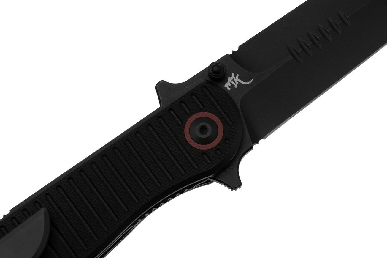 Civivi RS71 C23025-2 Blackwashed Nitro-V, Milled Black G10 zakmes, Robert Saniscalchi design