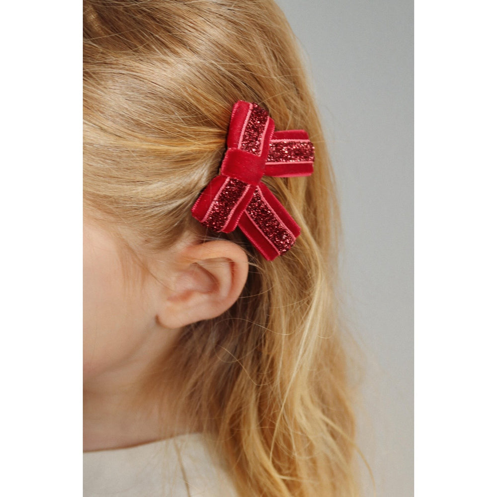 Køb Konges Sløjd Red/Navy 4 Pak Velvet Sløjfe Hårspænde