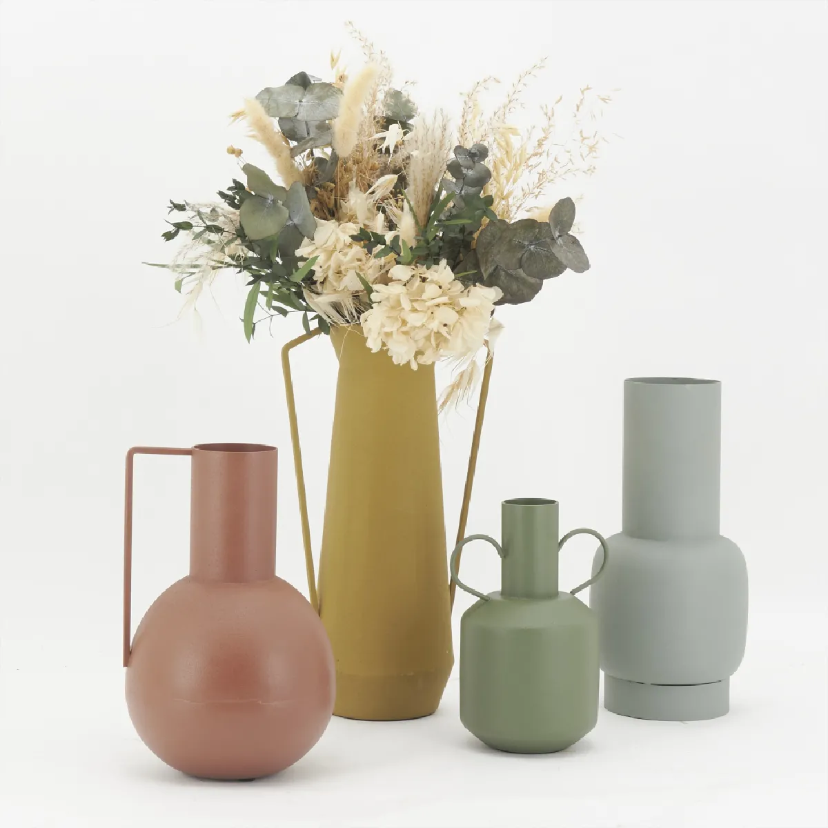 Aubry Gaspard Vase - Metal Sauge
