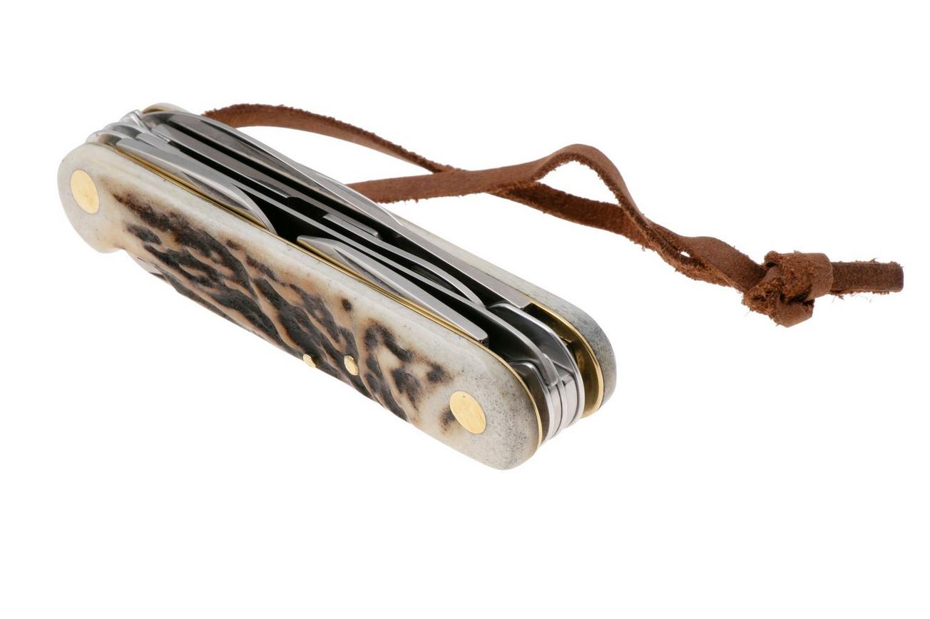 Fox Knives Venatores 226-8-SCE, M390 Deer Horn 8 Tools, Zwitsers zakmes