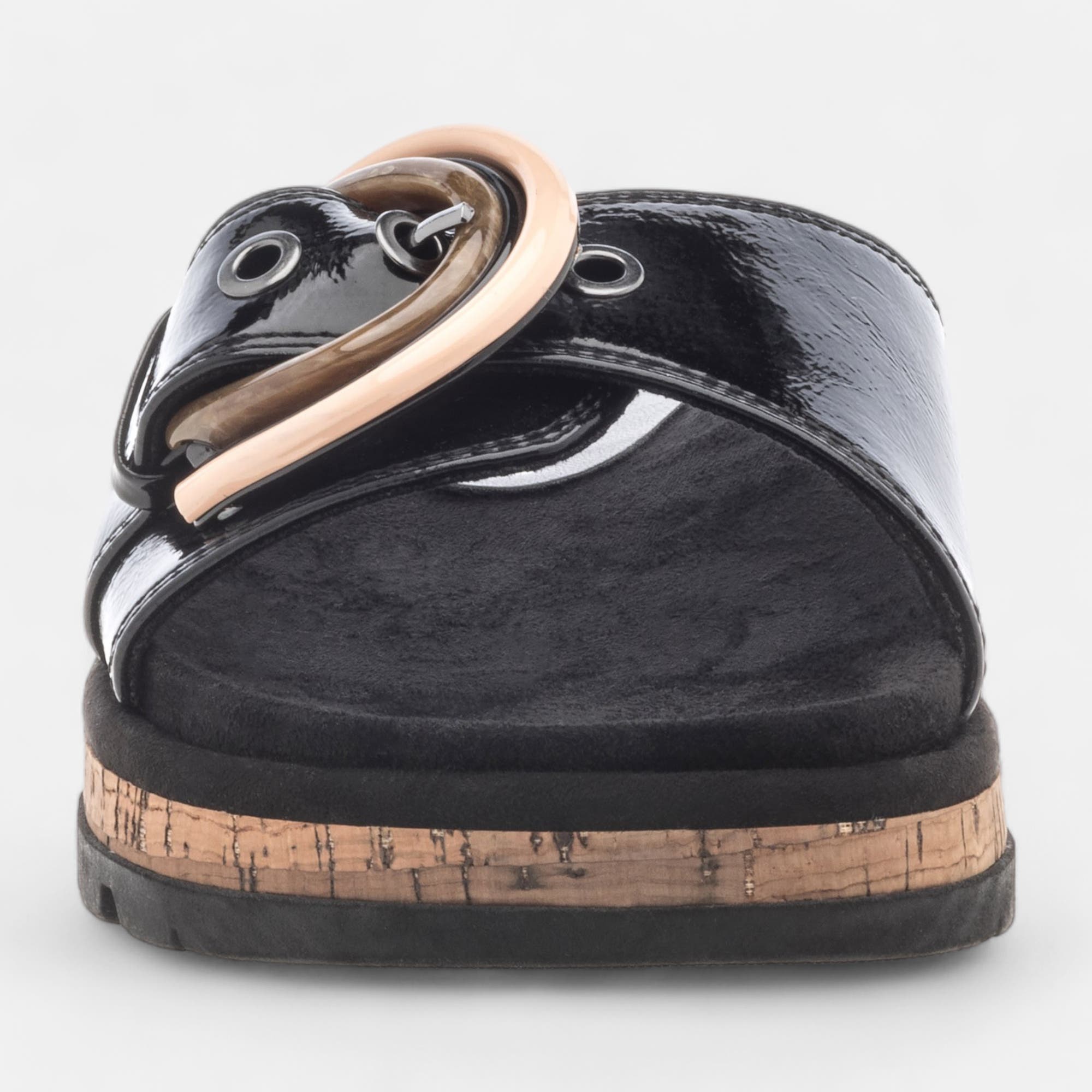 Mules Femme noir vernis