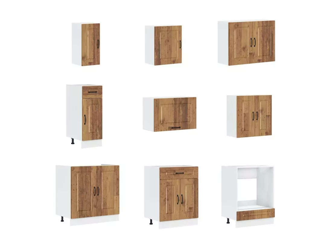 Ensemble d'armoires de cuisine 14 pcs Kalmar bois d'ingénierie