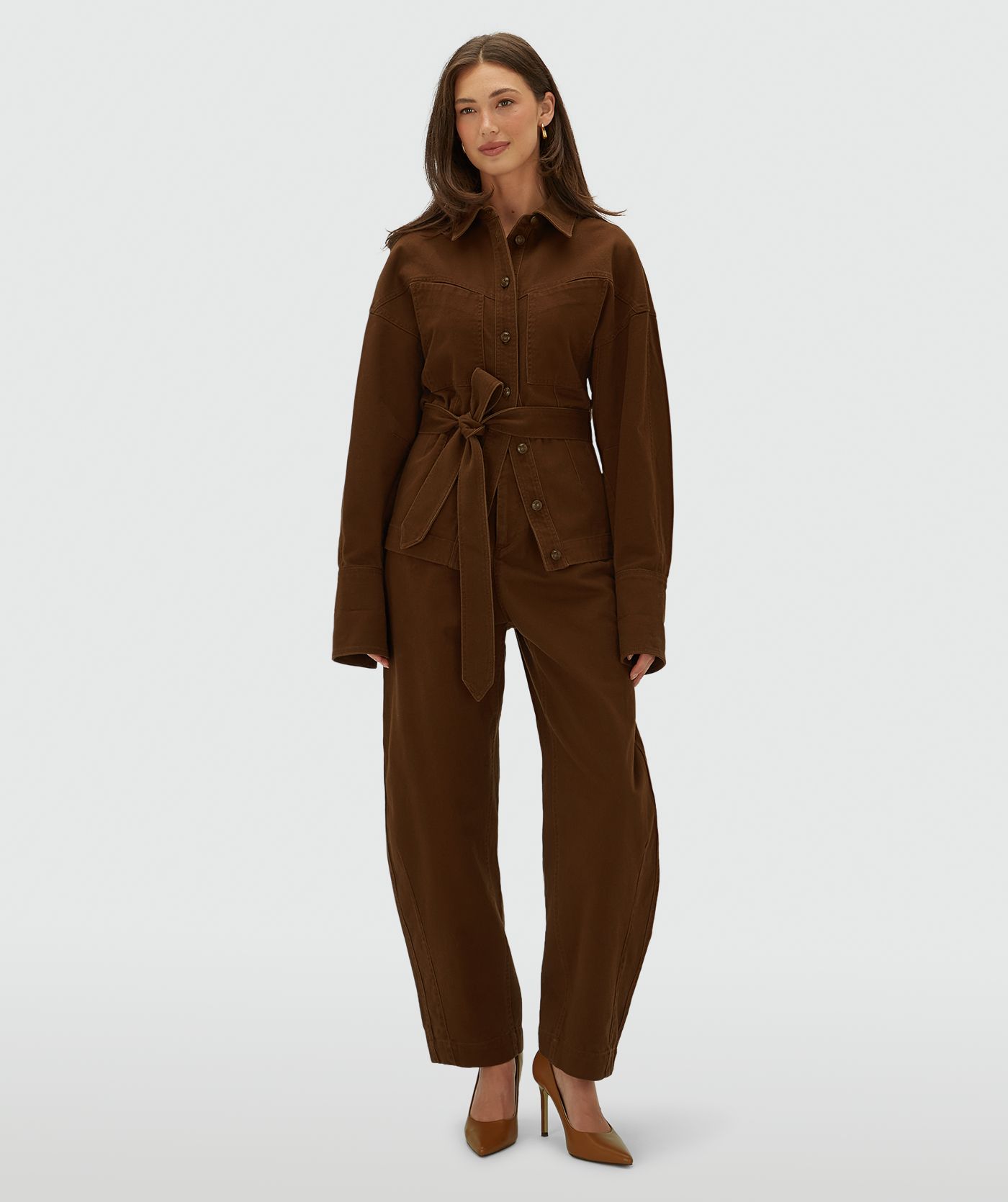 JV-NURA fitted blouse - brown
