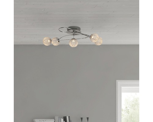 LED plafondlamp 5x5W 5x400 lm 3000 KB 40 cm Dajana chroom