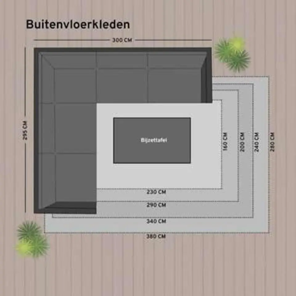 Eva Interior Buitenkleed Groen Boa 240 x 340 cm